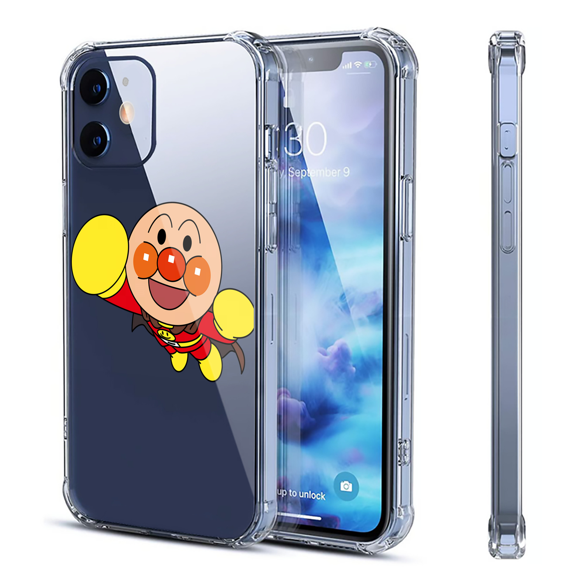 （画像用） アンパンマン Anpanman 【iPhone 12シリーズ対応】透明スマホケース（クリアソフトケース）
